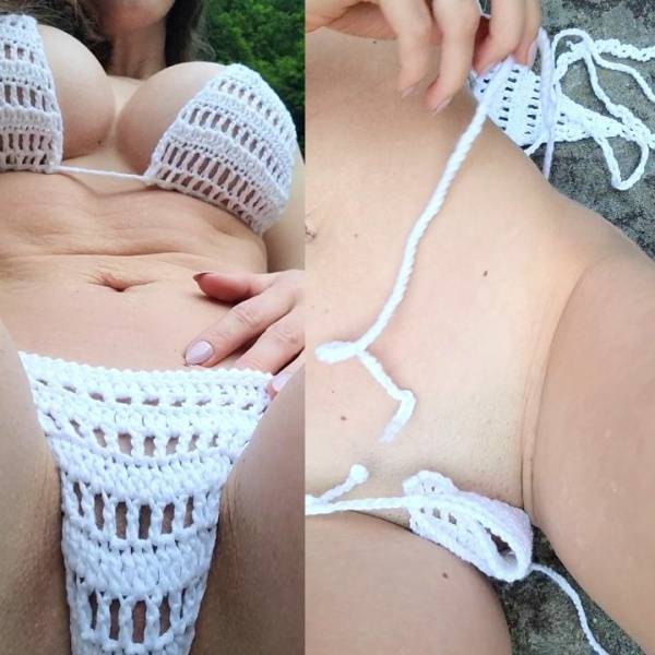 Abby Opel Nude White Knitted Bikini  Video  - Usa on girlsfans.net