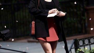 Shailene Woodley Flaunts Her Sexy Legs at the 18Three Women 19 TV Show Filming in New York - New York on girlsfans.net