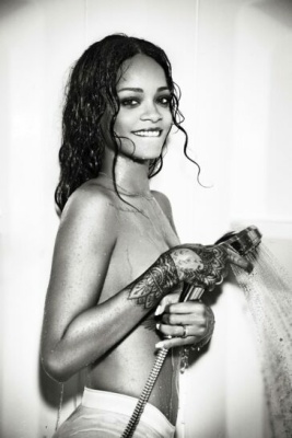 Rihanna Nude Topless Shower Photoshoot Set  - Barbados on girlsfans.net