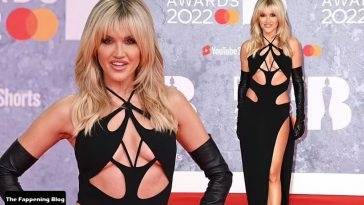 Ashley Roberts Flashes Her Underboob in a Black Cutout Dress at the BRIT Awards 2022 on girlsfans.net