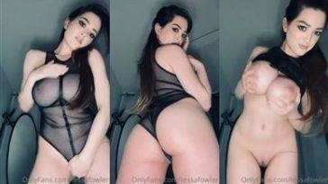 Tessa Fowler Nude Teasing in Black lingerie Porn Video  on girlsfans.net