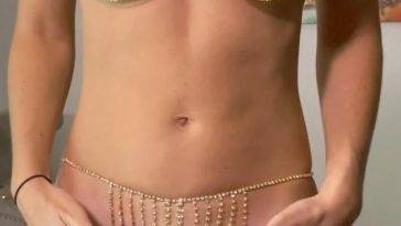 Vicky Stark Nude Gold Metal Bikini Try On Video on girlsfans.net