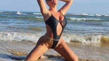 Aisleyne Horgan-Wallace Shows Off Her Curvy Body on the Beach in Portugal - Portugal on girlsfans.net