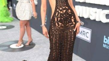 Jazelle Poses in a See-Through Dress at the 2022 Billboard Music Awards on girlsfans.net