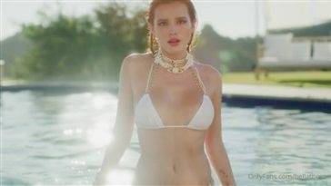 Bella Thorne Nude Pool White Bikini Video  on girlsfans.net