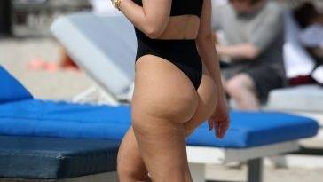 Bianca Elouise Shows Off Her Curves on the Beach in Miami on girlsfans.net