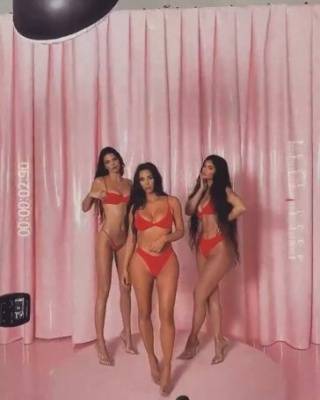 Kylie Jenner Thong Lingerie Skims BTS Video  - Usa on girlsfans.net