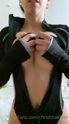 Christina Khalil Unzipping Boob Reveal  Video on girlsfans.net