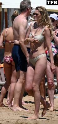 Toni Garrn Wears a Silver Bikini with Husband Alex Pettyfer at the Beach in Greece - Greece on girlsfans.net