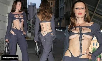 Julia Fox Shows Off Her Ass Crack and Underboob in NYC on girlsfans.net