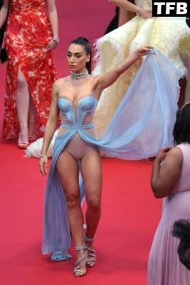 Elisa de Panicis Shows Off Her Sexy Tits & Legs at the 75th Annual Cannes Film Festival on girlsfans.net