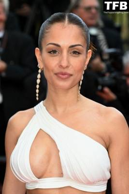 Hiba Abouk Shows Off Her Sexy Tits at the 75th Annual Cannes Film Festival on girlsfans.net