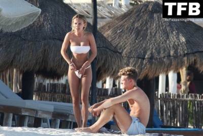 Tiffany Watson Wears a White Bikini as She Hits the Beach in Mexico - Mexico on girlsfans.net
