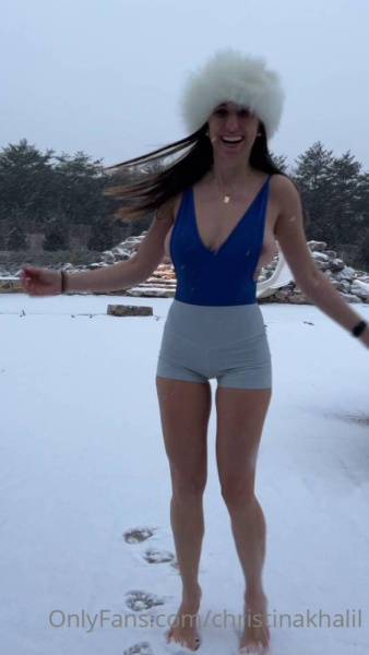 Christina Khalil Nipple Tease Snow Bodysuit Onlyfans Video Leaked on girlsfans.net