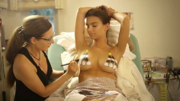 Emily Ratajkowski Nude Body Paint Photoshoot Video  - Usa on girlsfans.net
