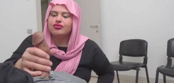 Married Hijab Woman caught me jerking off in Public waiting room. on girlsfans.net